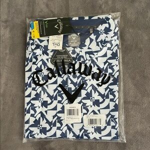 Callaway Blue and White Patterned Polo - NWT